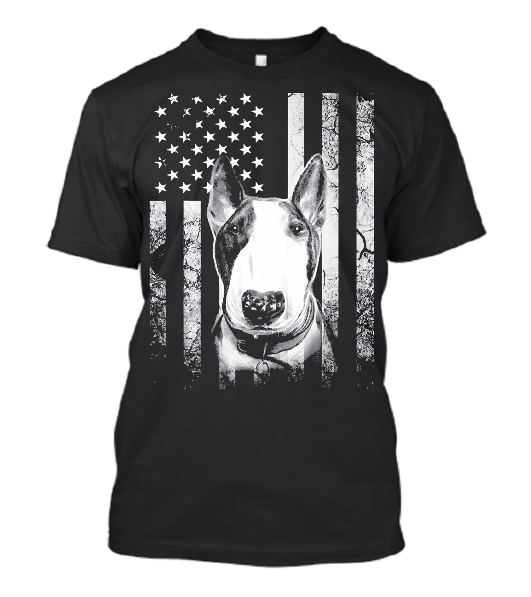 Bull Terrier American Flag 4th Of July USA Dog T-Shirt
