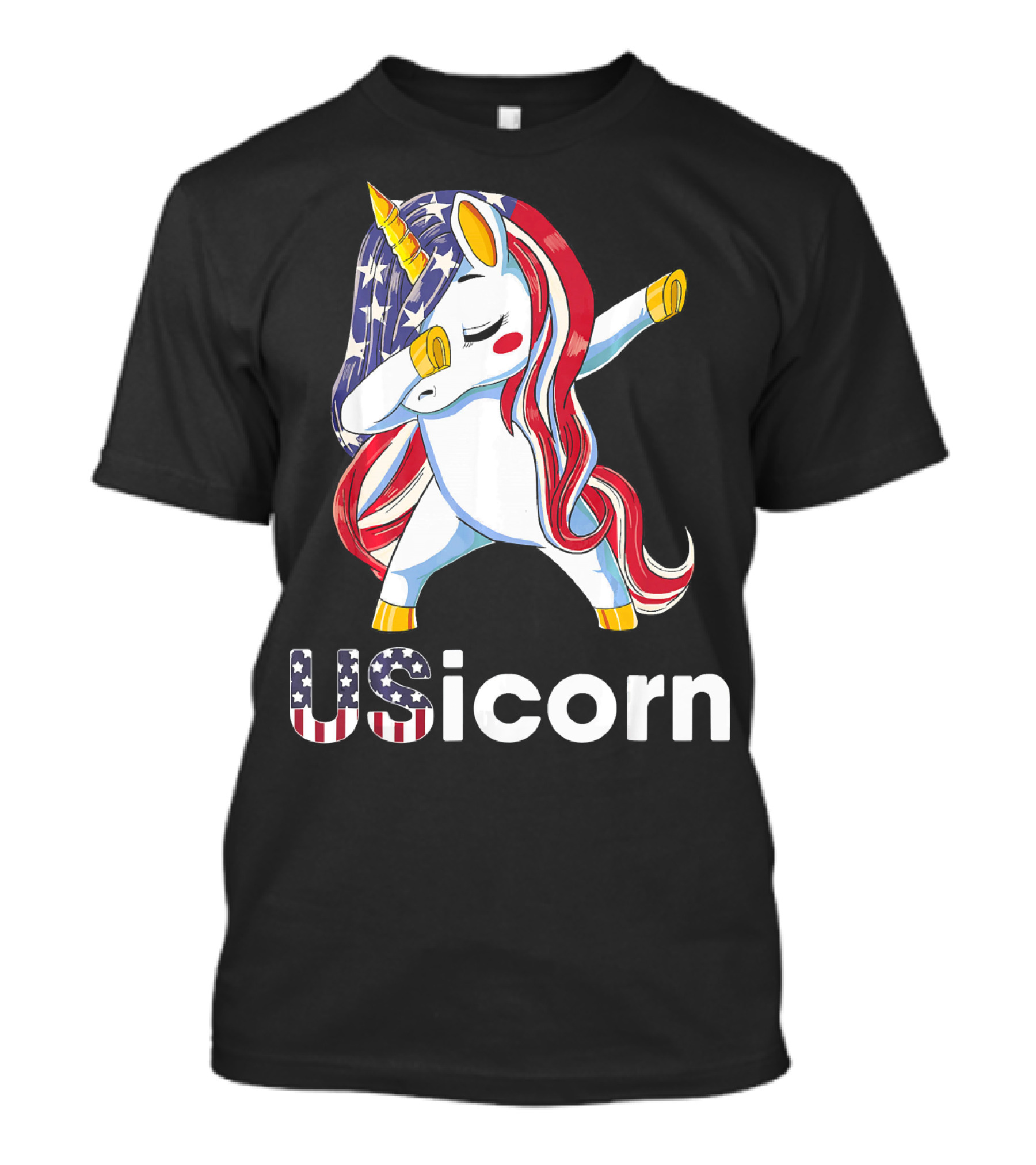 USA Flag Dabbing Unicorn USicorn Dress Stuff T-Shirt