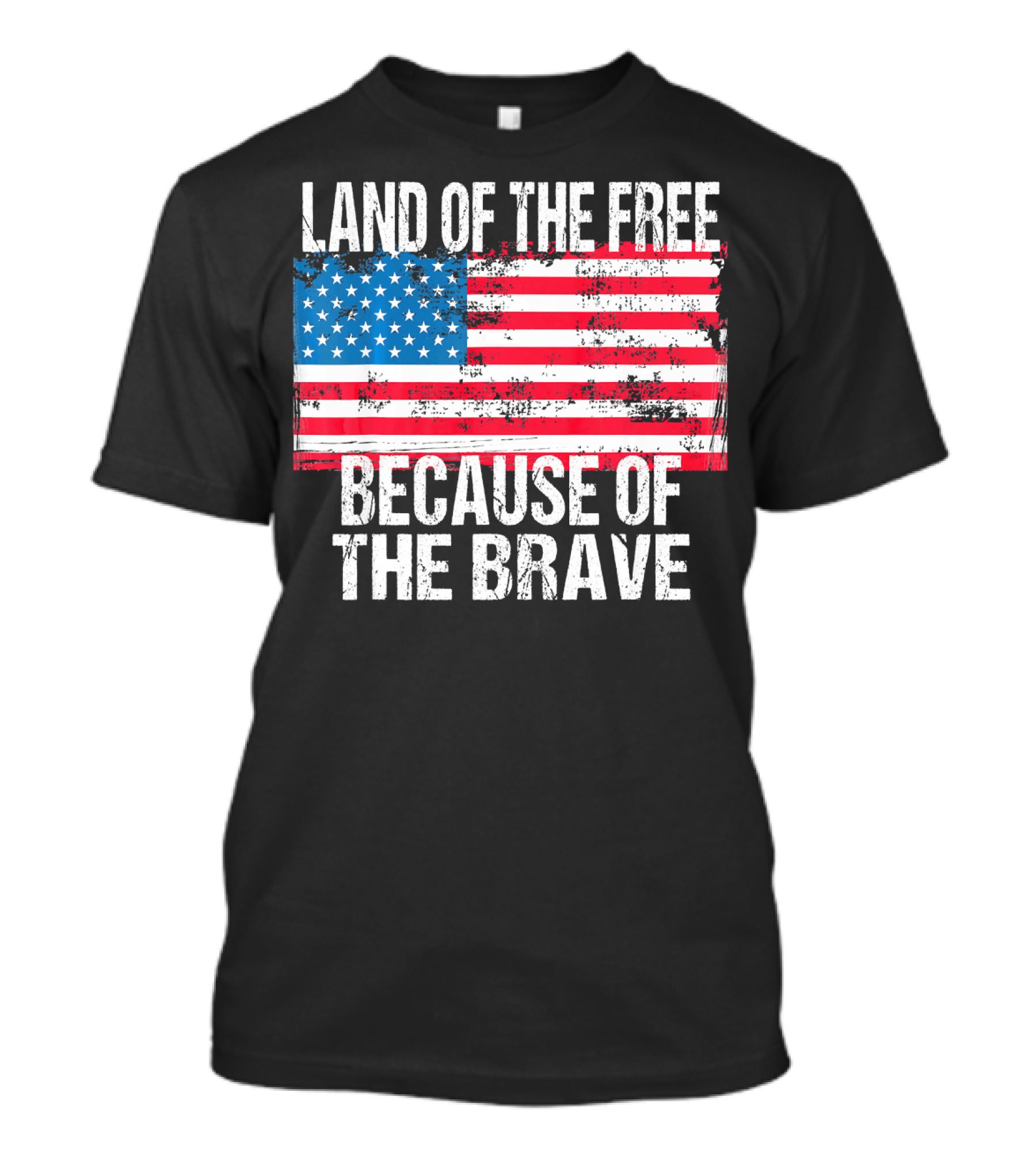 Land Of The Free Because Of The Brave USA Flag 4th Of July T-Shirt