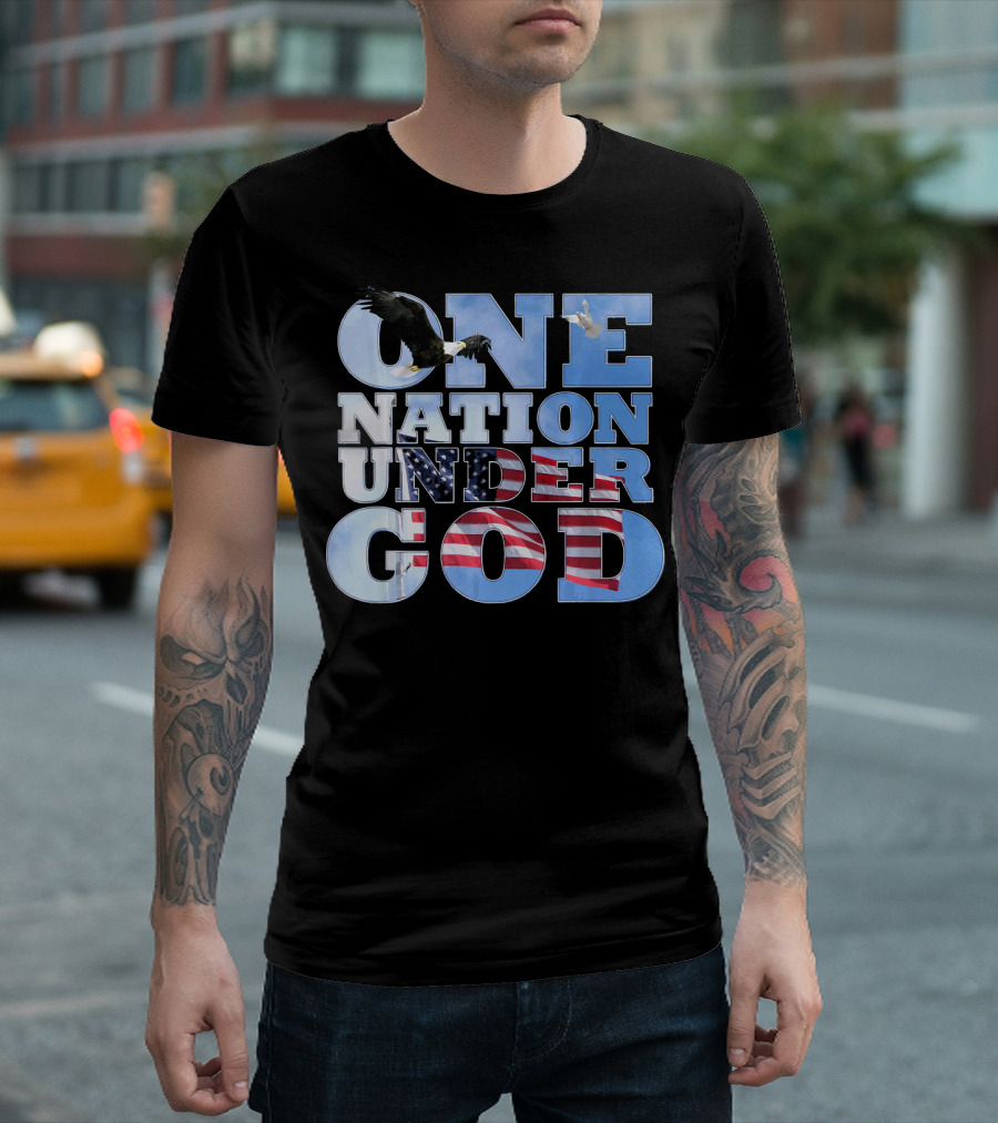 One Nation Under God USA Flag Bald Eagle T-Shirt