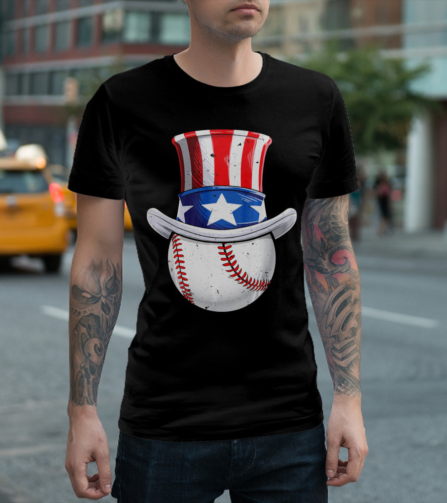 Uncle Sam Baseball Patriotic 4th Of July T-Shirt