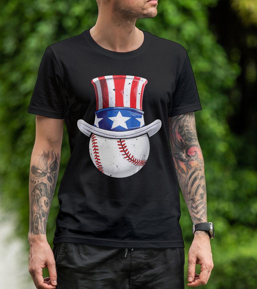 Uncle Sam Baseball Patriotic 4th Of July T-Shirt