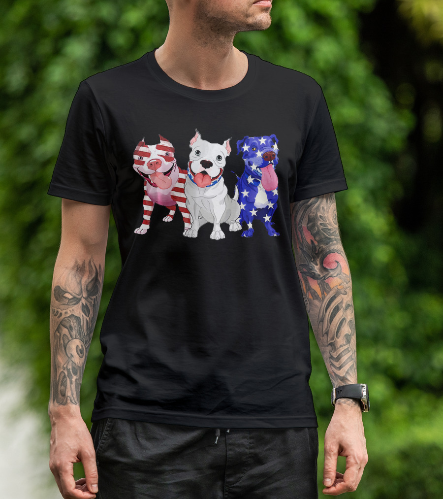 America 4th Of July Independence Day Patriotic Dogs T-Shirt