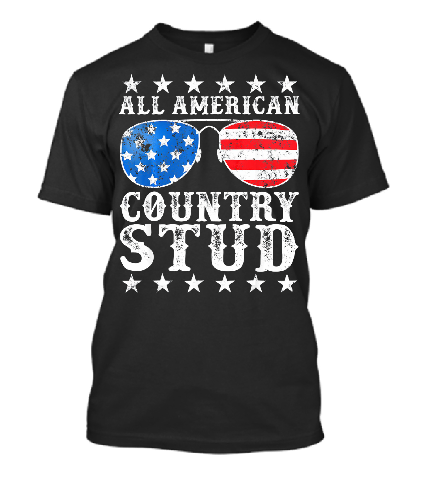 All American Country Stud 4th Of July Star Sunglasses T-Shirt