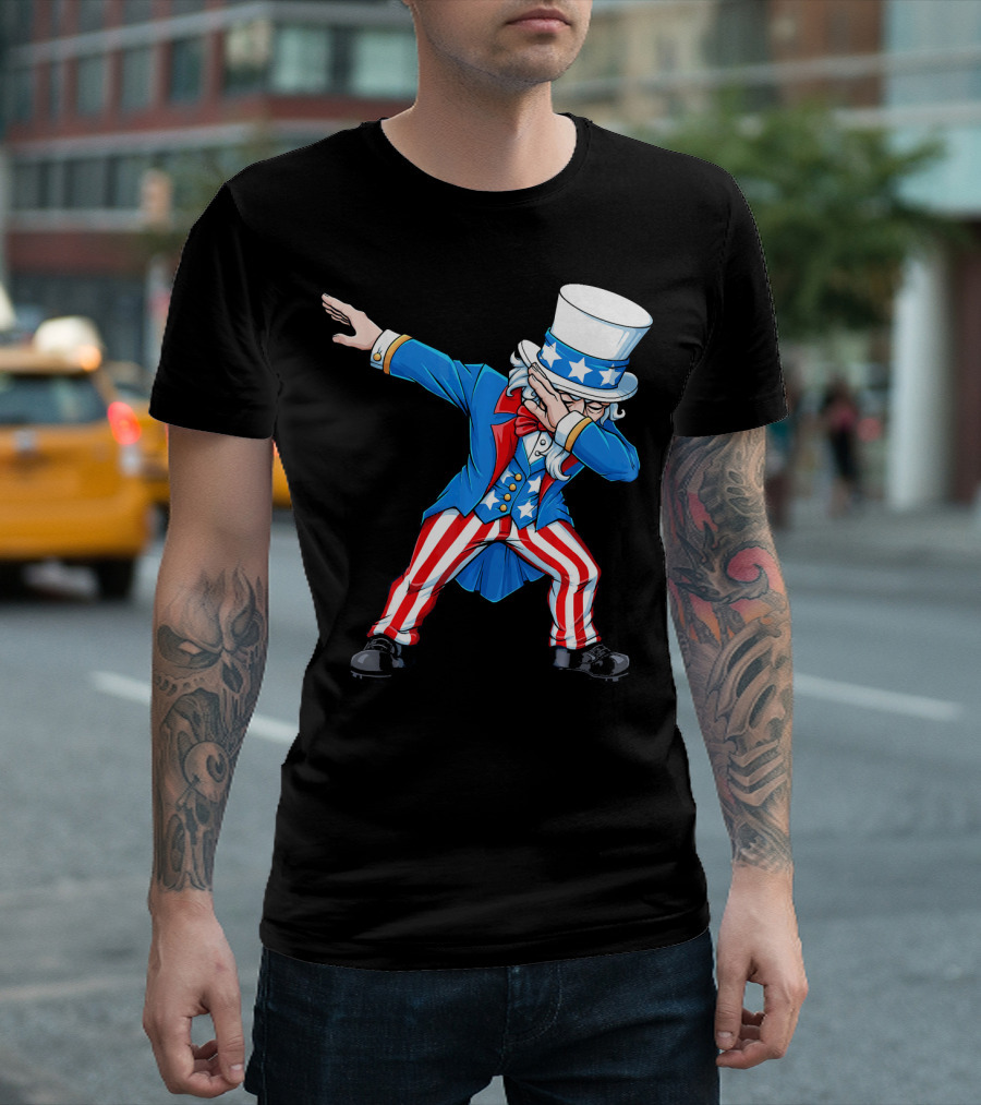 Patriotic 4th Fourth Of July Uncle Sam Dabbing T-Shirt
