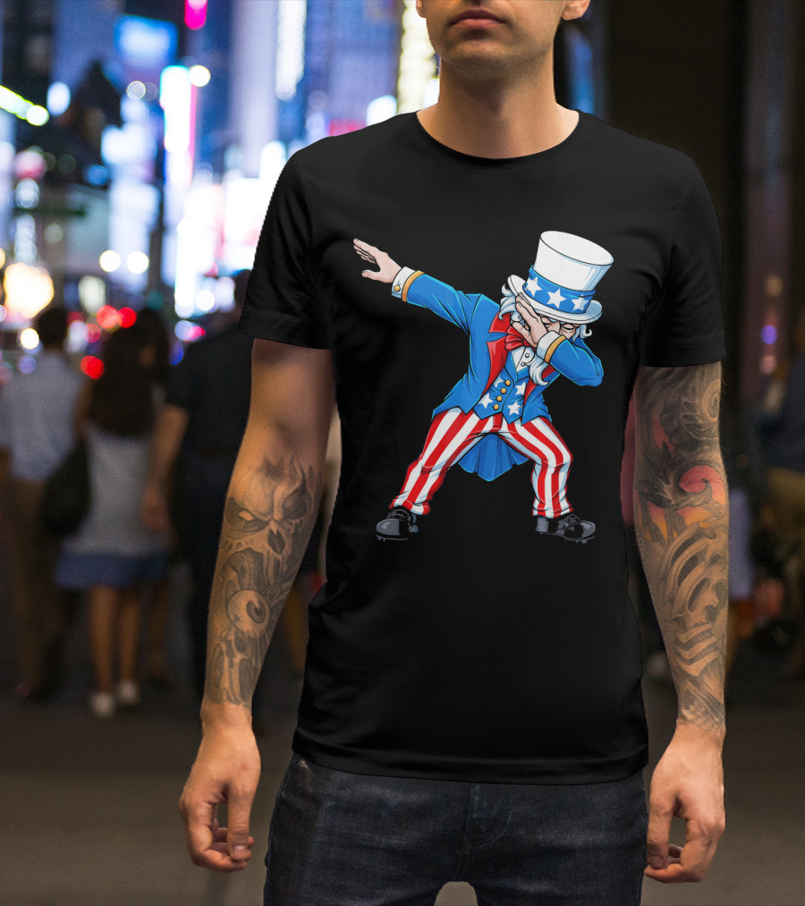 Patriotic 4th Fourth Of July Uncle Sam Dabbing T-Shirt