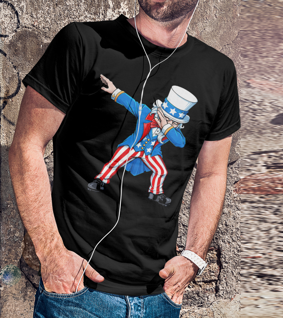 Patriotic 4th Fourth Of July Uncle Sam Dabbing T-Shirt