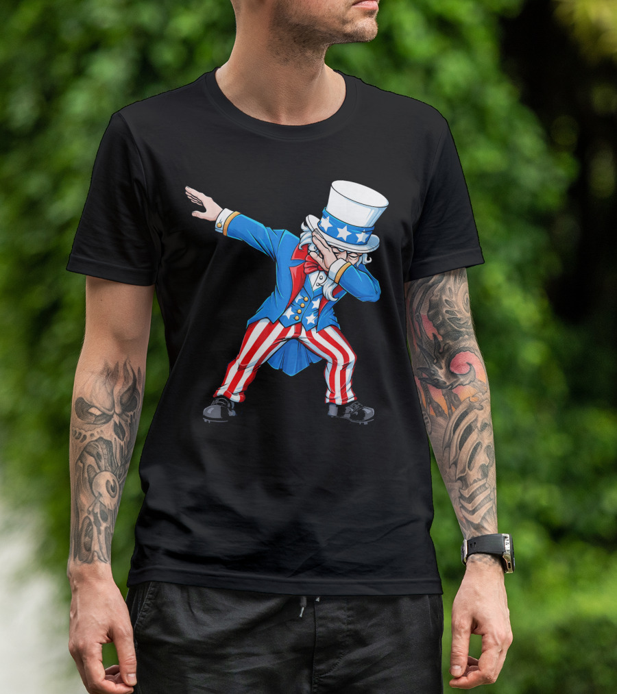 Patriotic 4th Fourth Of July Uncle Sam Dabbing T-Shirt