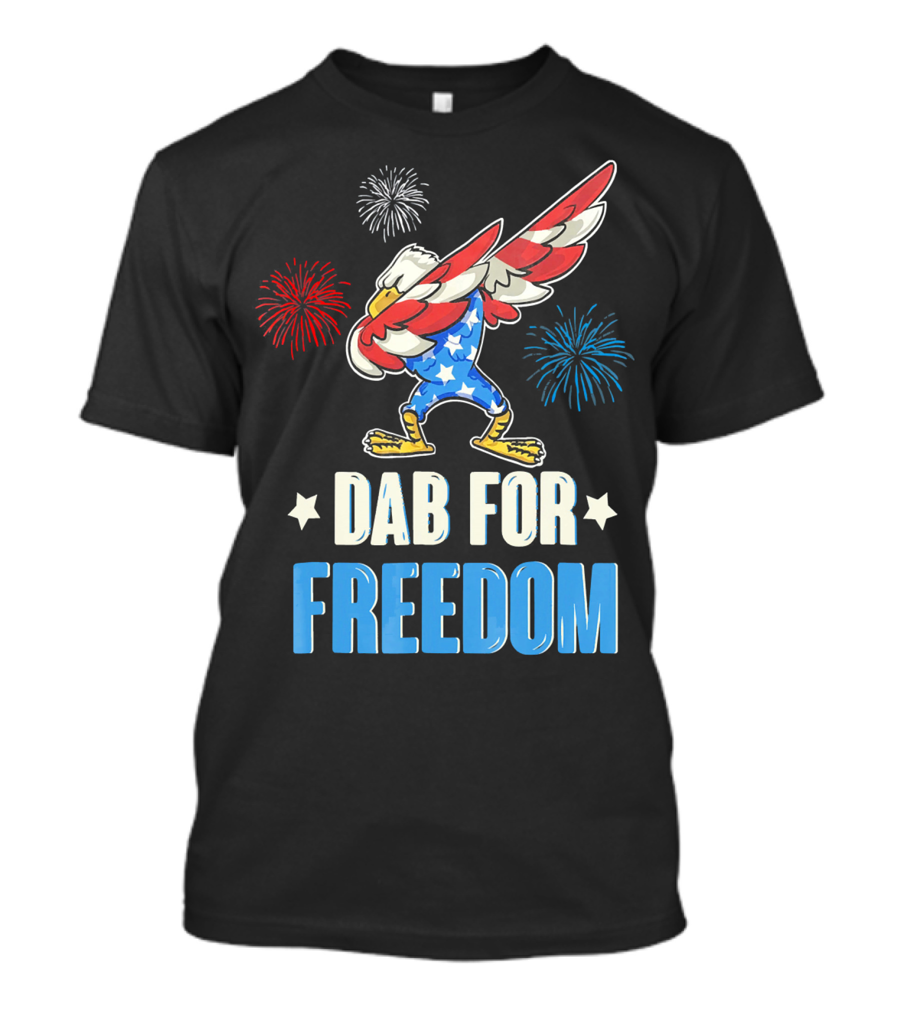 Dab For Freedom 4th Of July Eagle Fireworks T-Shirt
