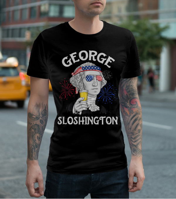 George Sloshington Patriotic Fireworks T-Shirt