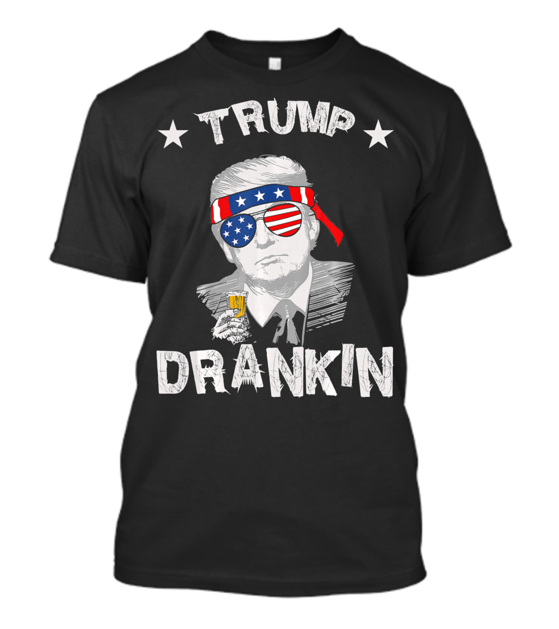 Trump Drankin Patriotic Sunglasses And Drink Pop Culture T-Shirt