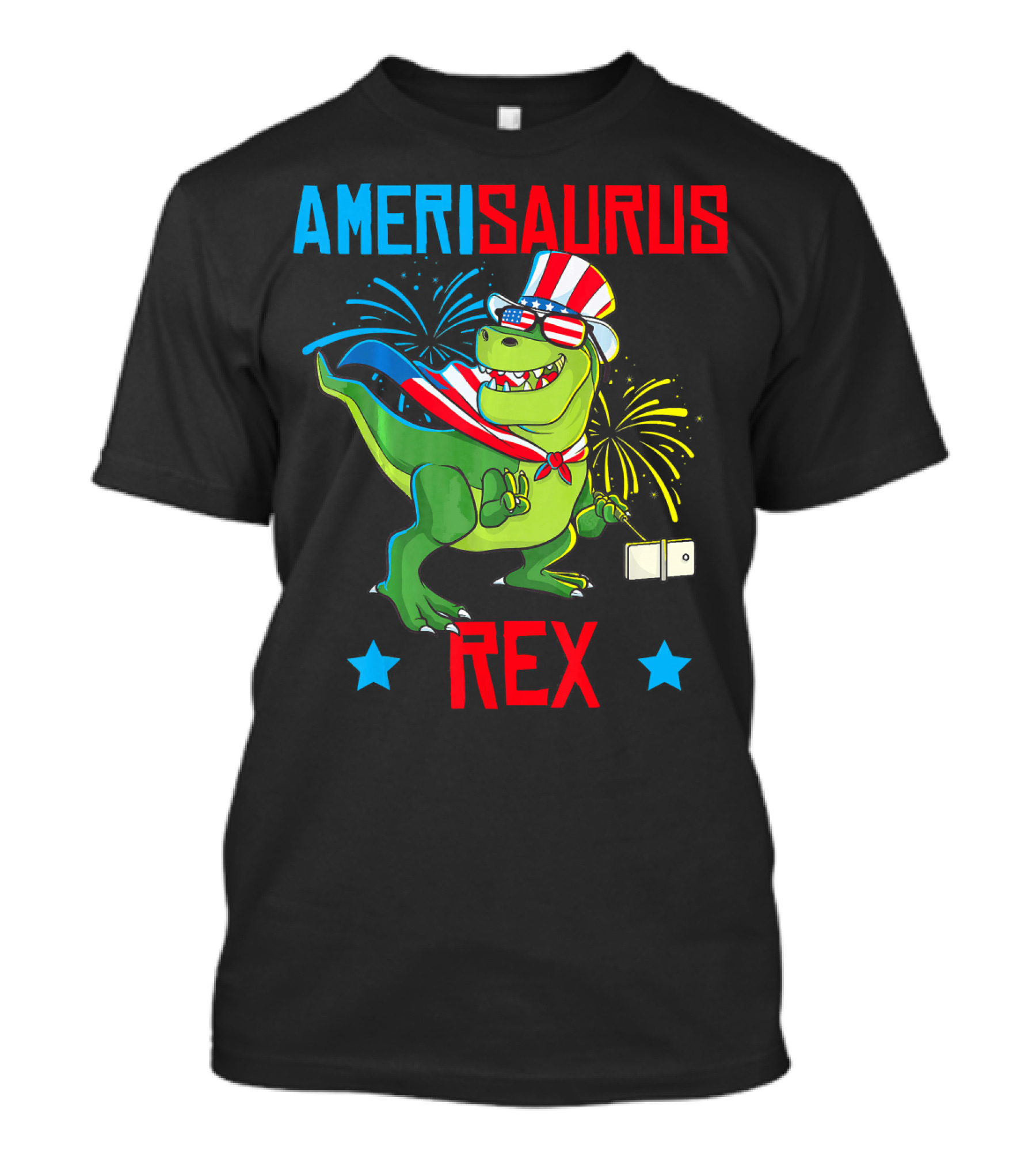 Amerisaurus Rex Kids Boys Dinosaur 4th Of July T-Shirt