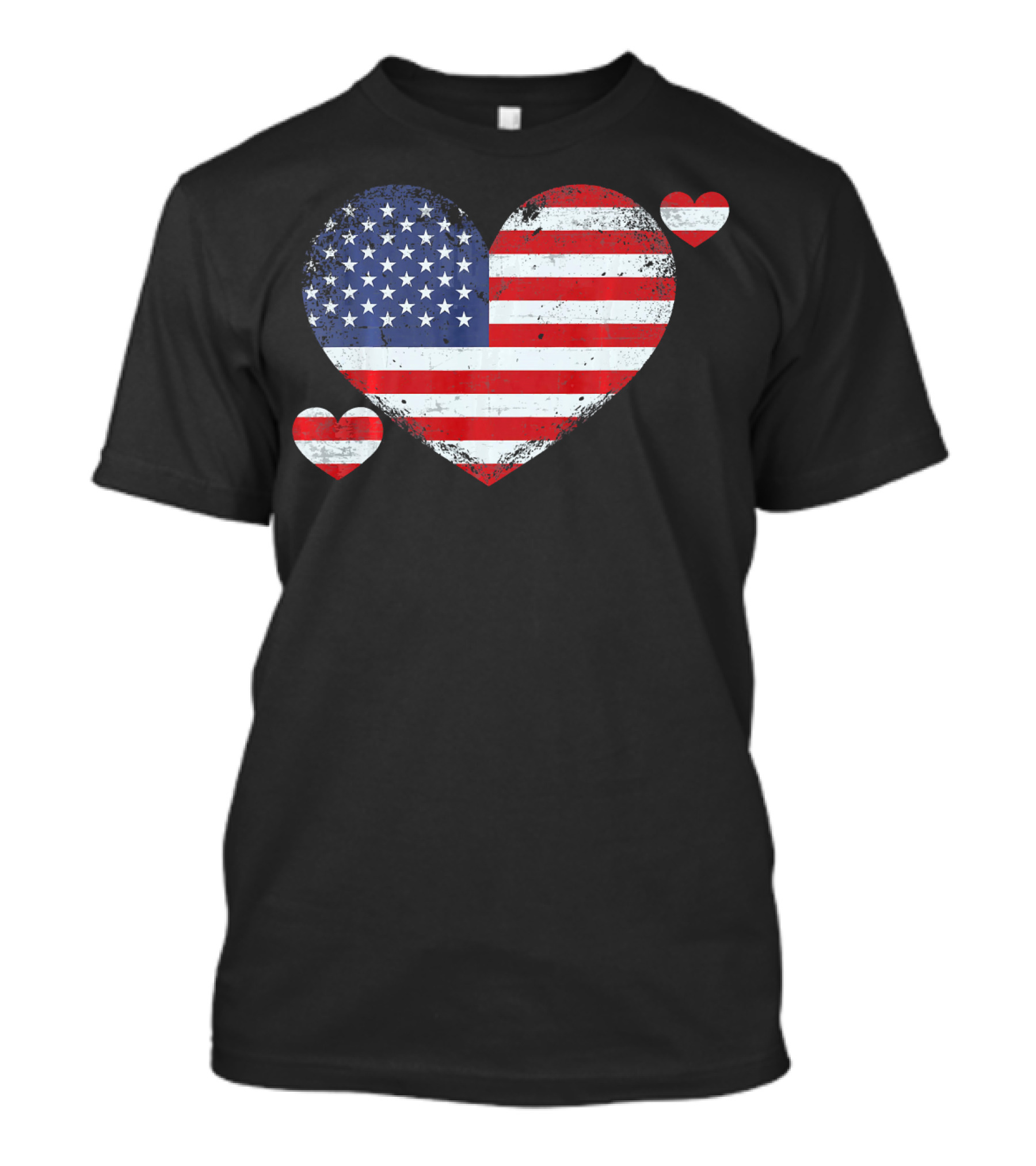 USA Flag Heart American Patriotic 4th Of July T-Shirt