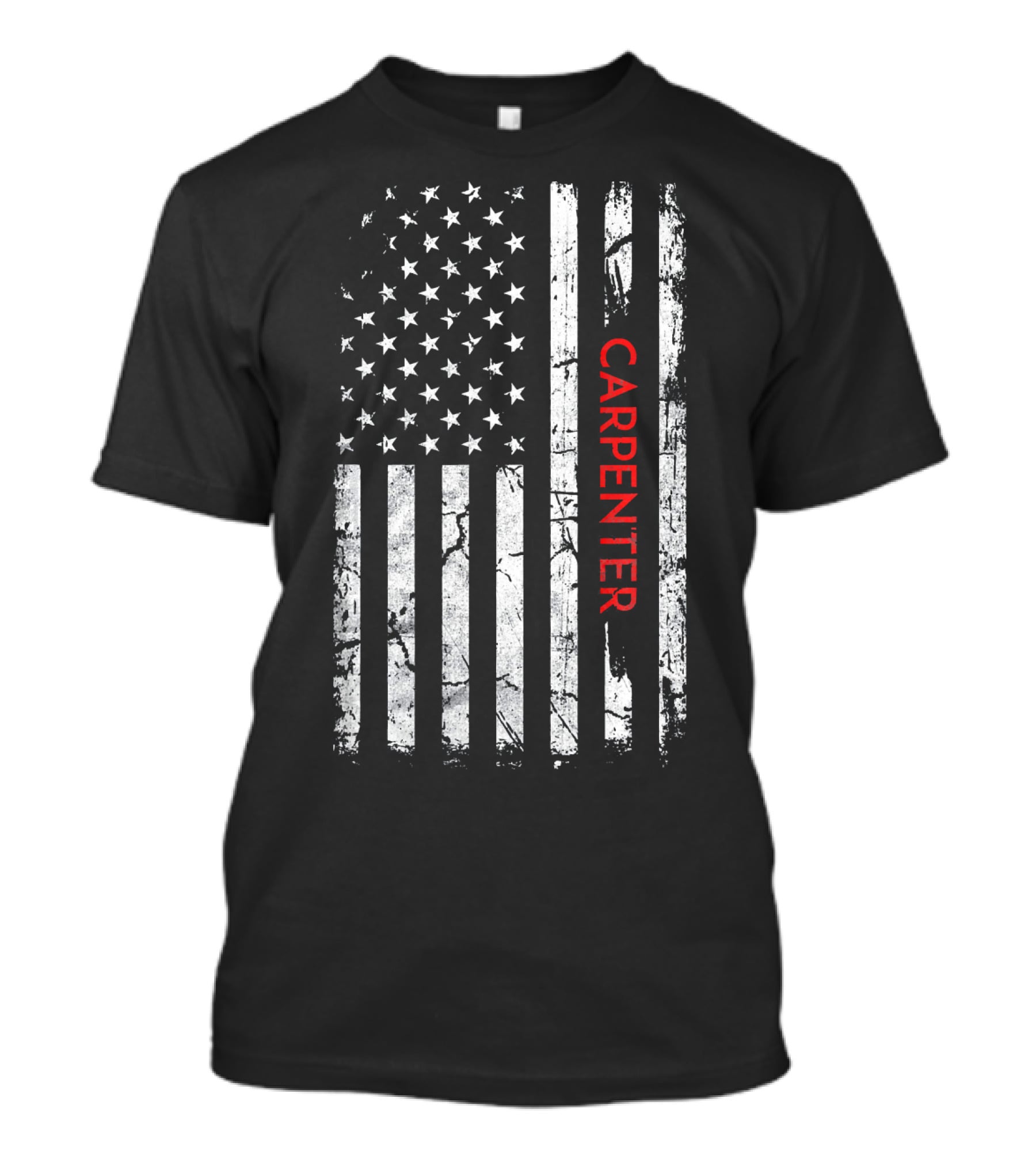 Carpenter American Flag Distressed Patriotic T-Shirt