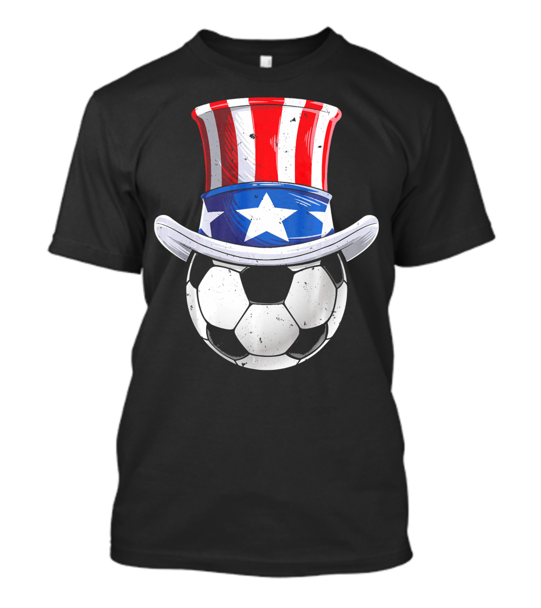 Soccer Ball Uncle Sam Hat American 4th Of July T-Shirt