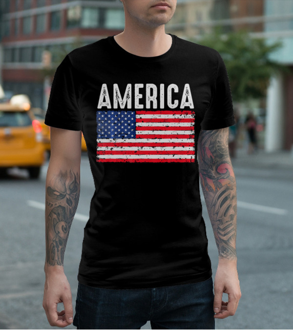 America Flag USA Patriotic Fourth Of July T-Shirt