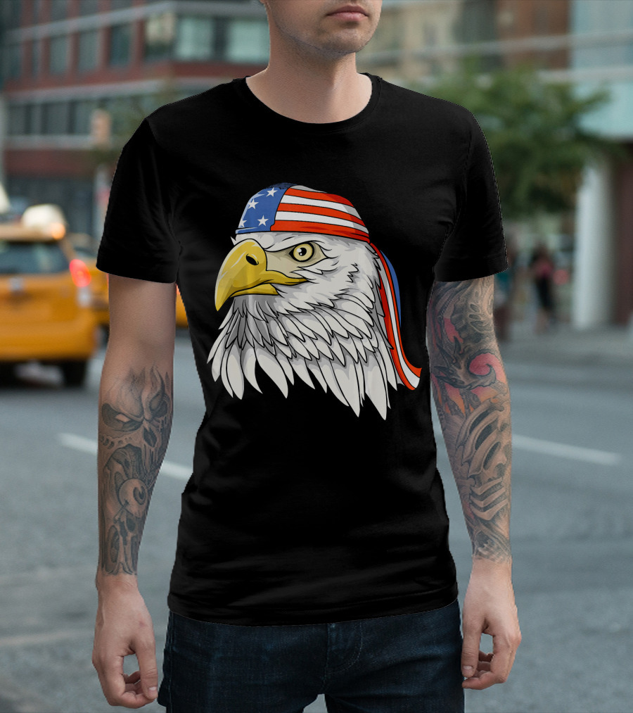 Patriotic American Eagle 4th Of July USA Flag Bandana T-Shirt