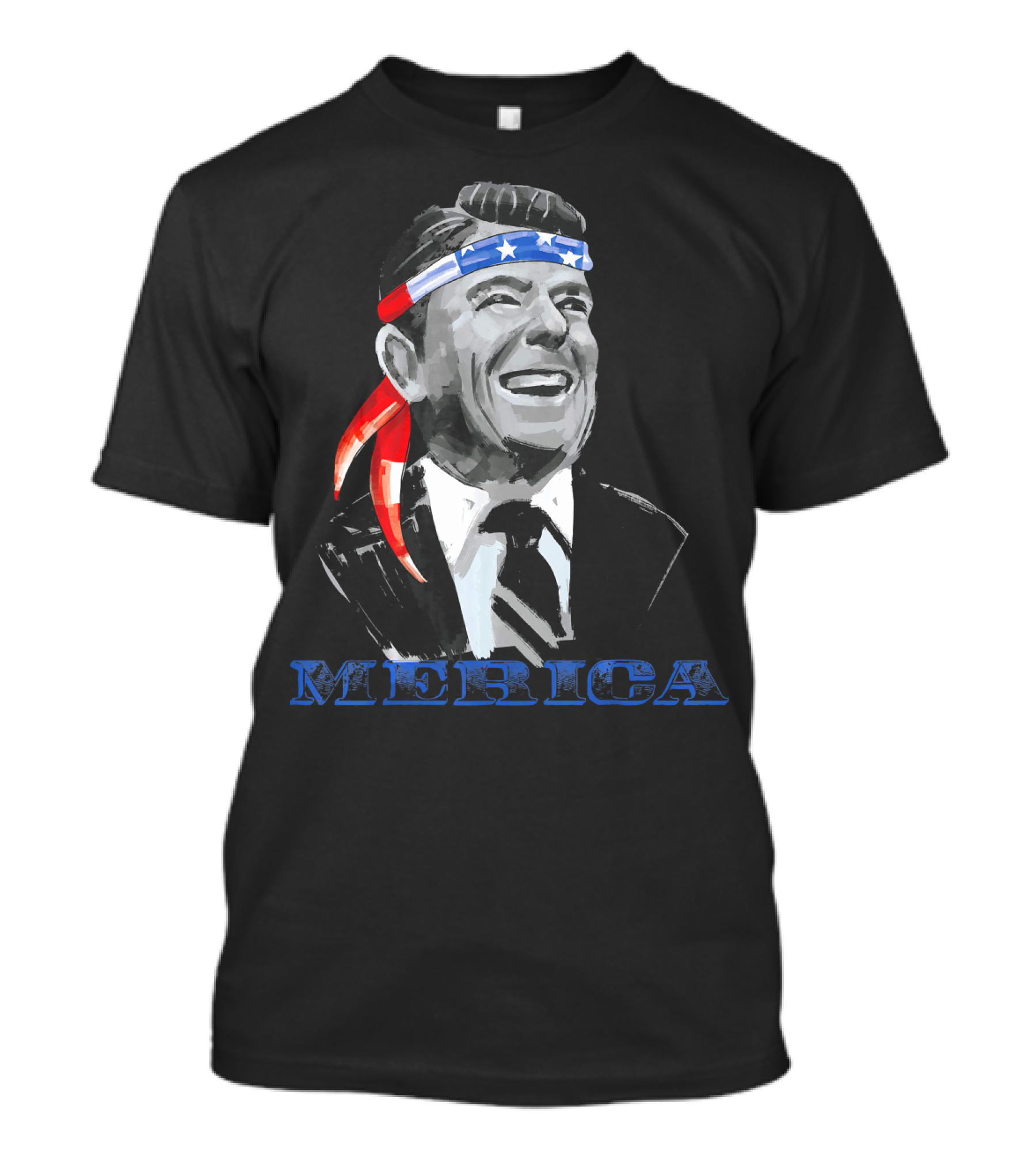 4th Of July Ronald Reagan American Headband Merica T-Shirt