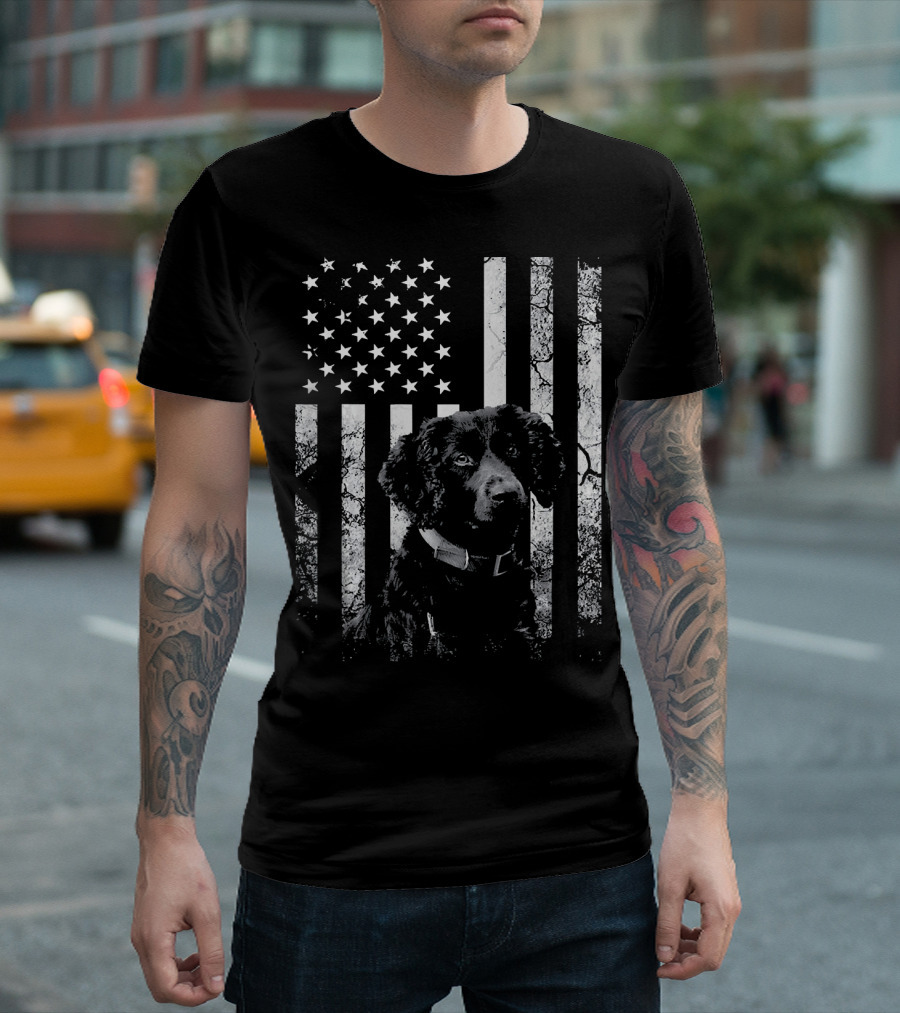 Boykin Spaniel 4th of July America Dog USA Flag T-Shirt