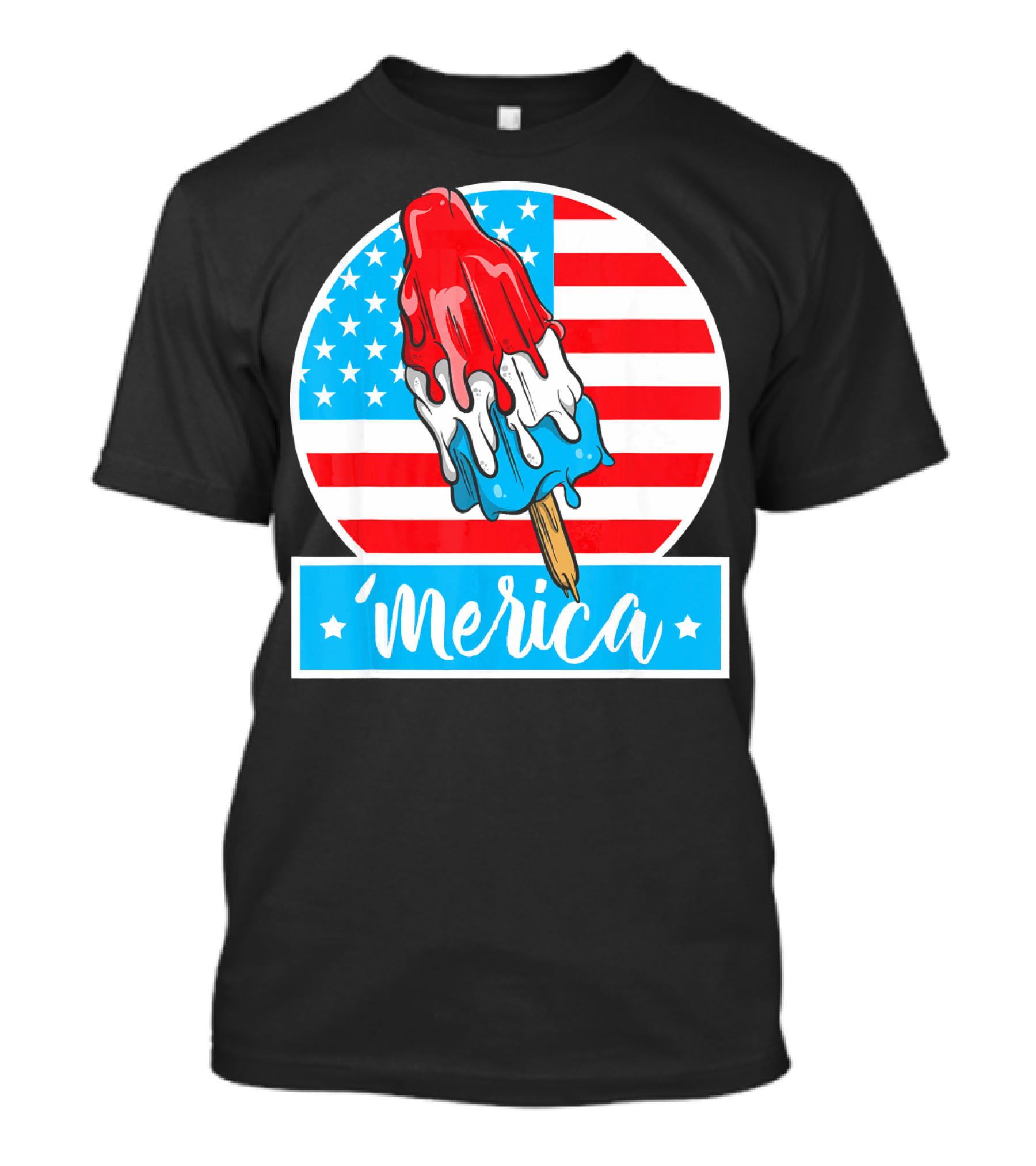 4th Of July Merica Popsicle American Flag T-Shirt