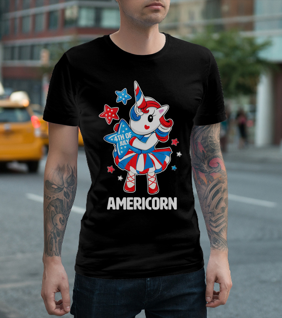 Americorn 4th Of July Patriotic Unicorn T-Shirt