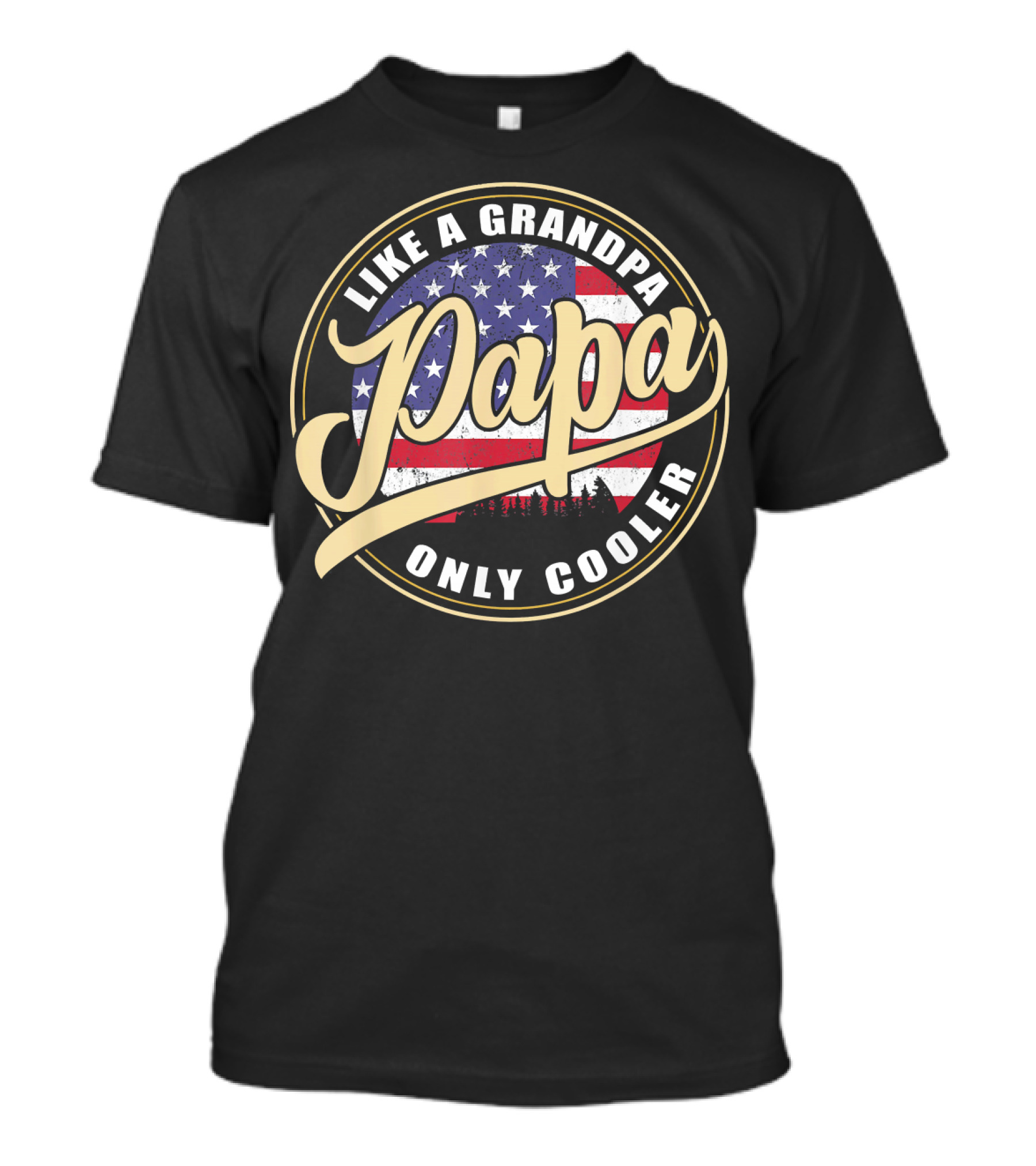 Mens 4th Of July Papa Like A Grandpa Only Cooler T-Shirt