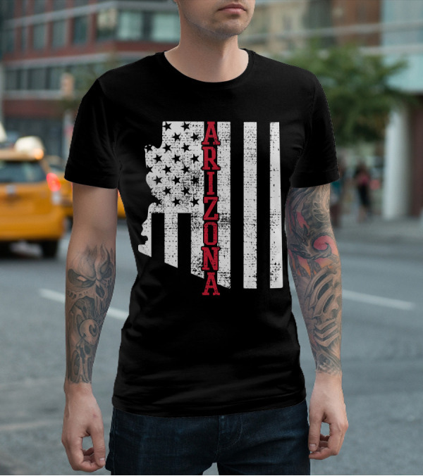 Arizona State Vintage USA Flag Patriotic T-Shirt
