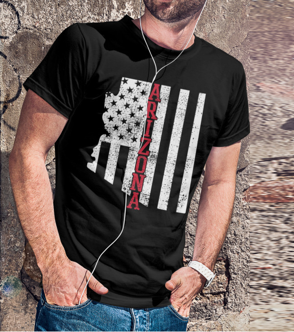 Arizona State Vintage USA Flag Patriotic T-Shirt