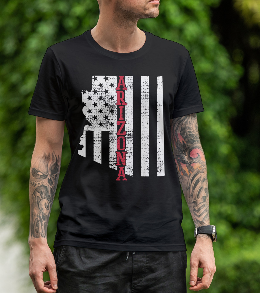 Arizona State Vintage USA Flag Patriotic T-Shirt
