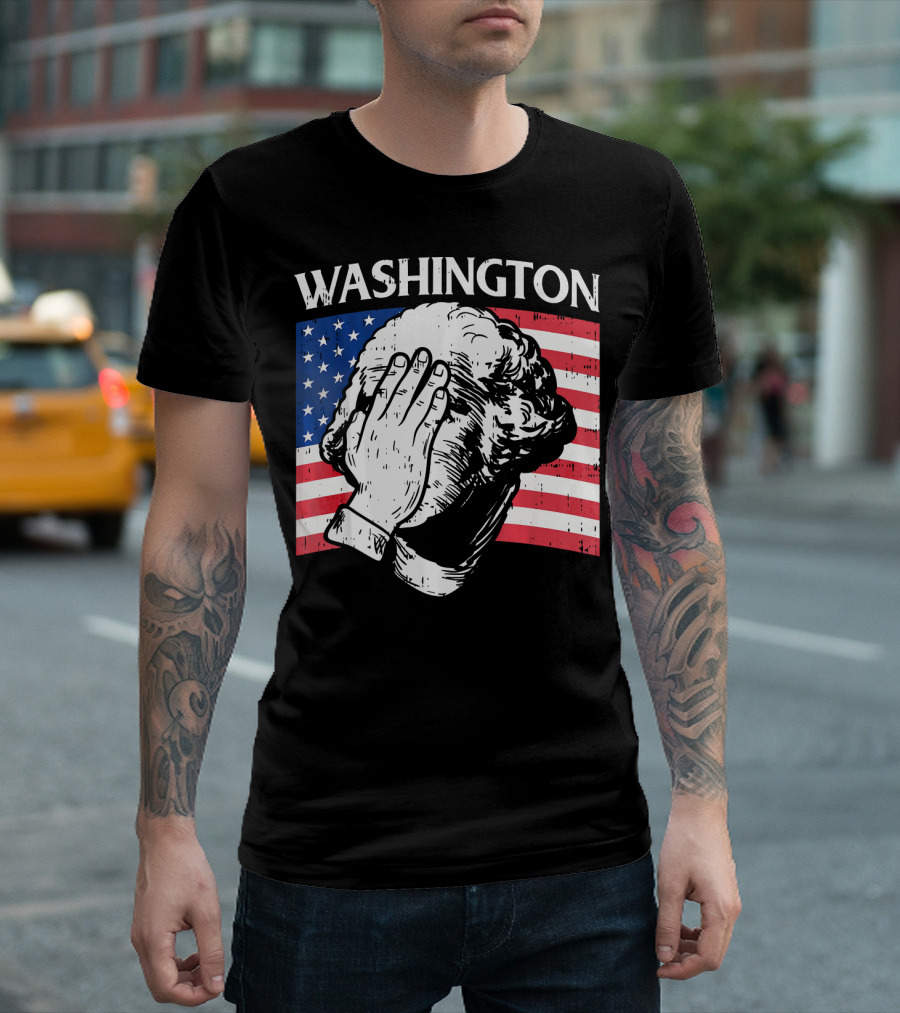 Washington Facepalm American Flag Background T-Shirt