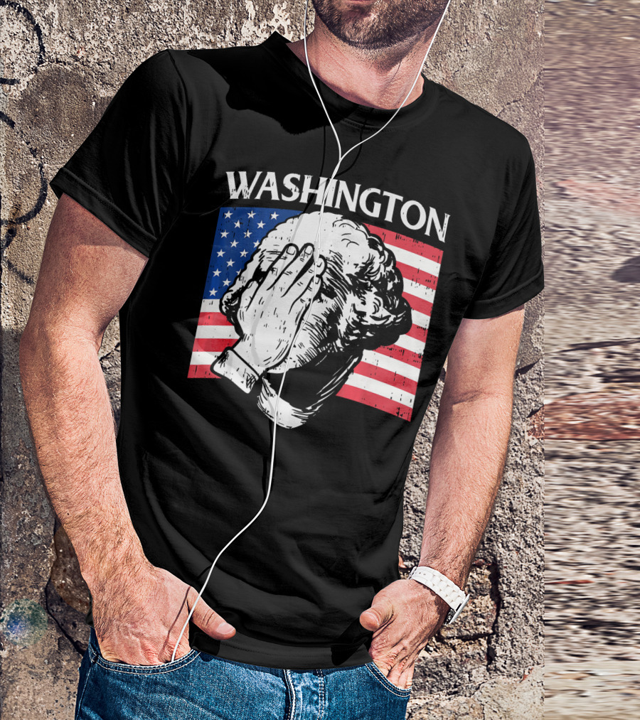 Washington Facepalm American Flag Background T-Shirt