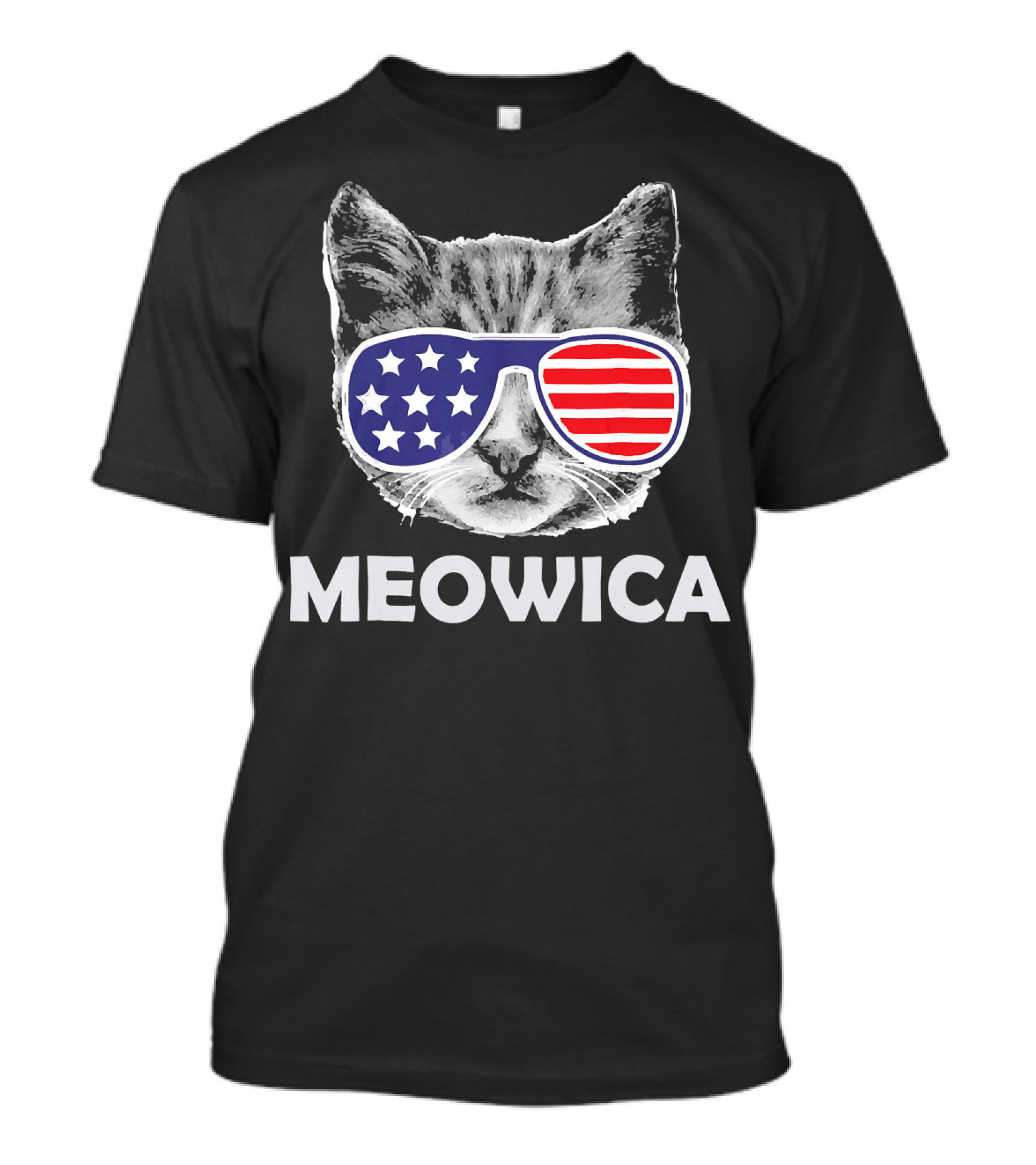Meowica 4th Of July Cat With Patriotic Sunglasses T-Shirt