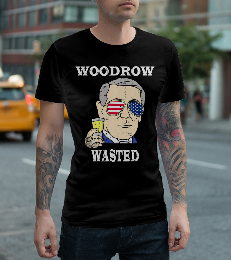 Woodrow Wasted Patriotic Drinking Party 4th of July T-Shirt