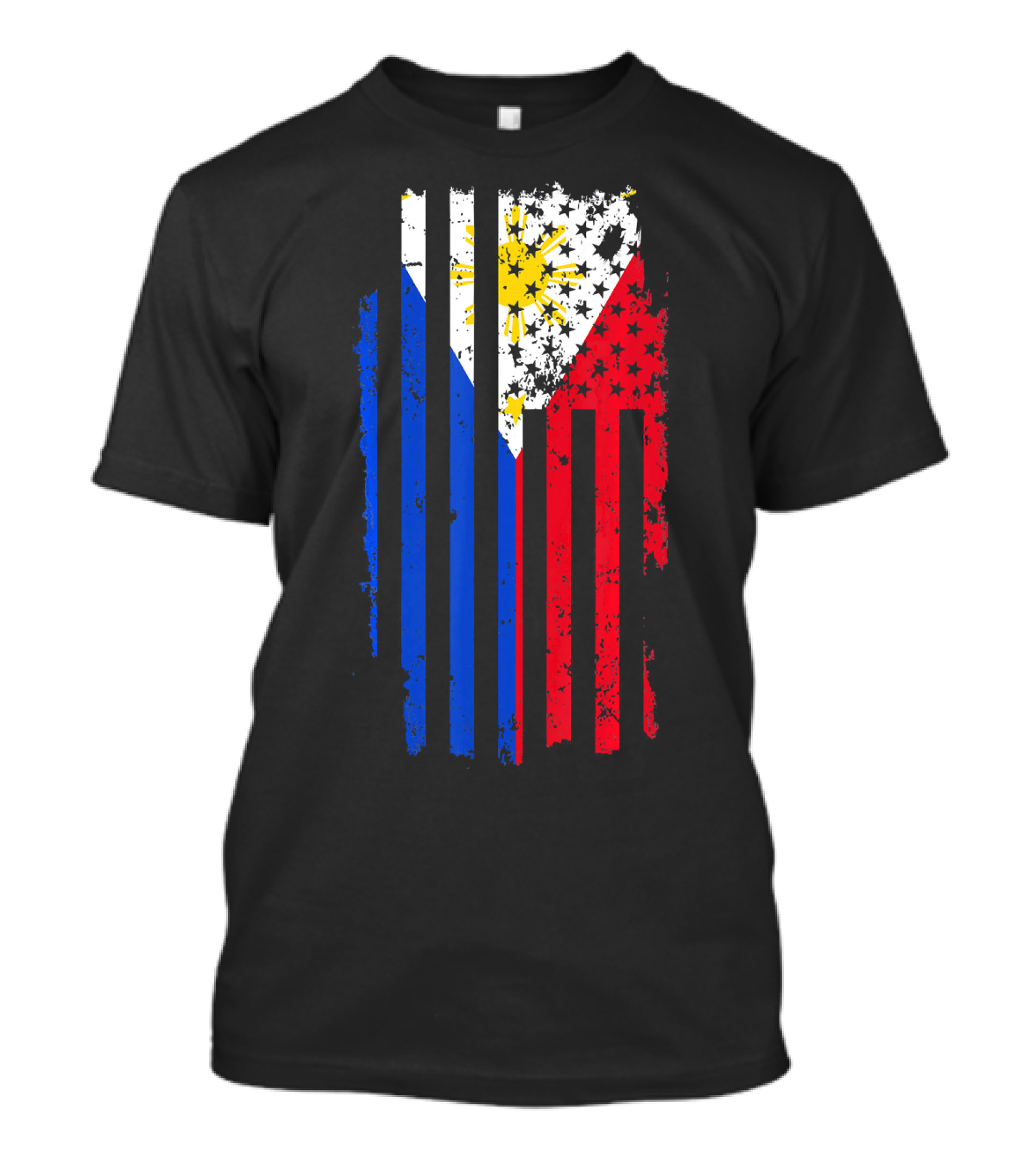 USA US Flag 4th Of July Filipino Philippine-American Stars And Stripes Fusion T-Shirt