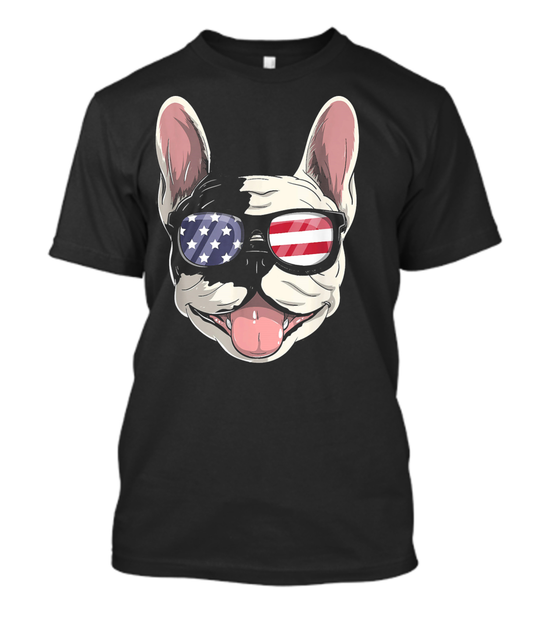 French Bulldog USA 4th Of July American Flag Glasses T-Shirt
