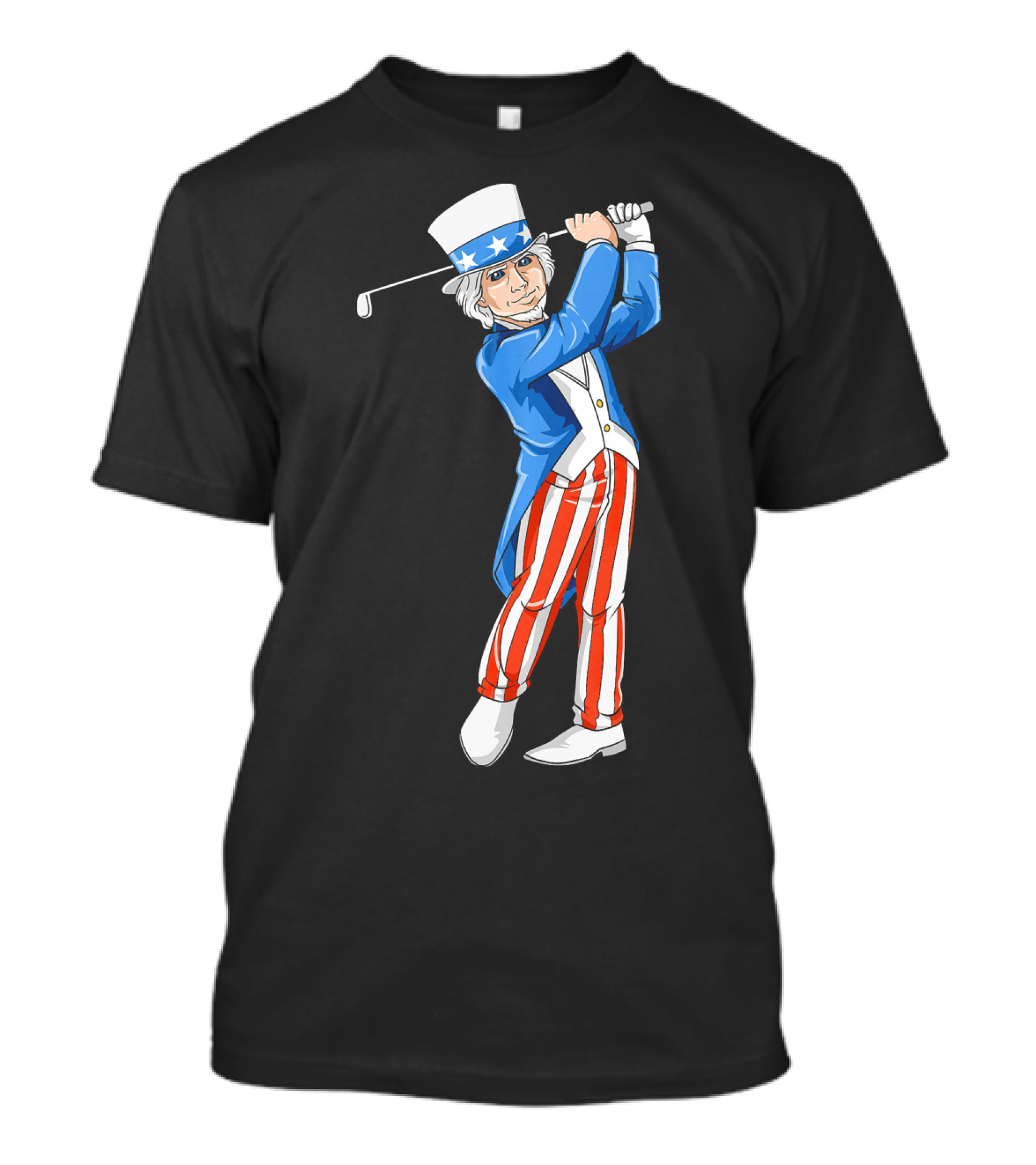 Uncle Sam Golfing Patriotic 4th Of July Americana T-Shirt