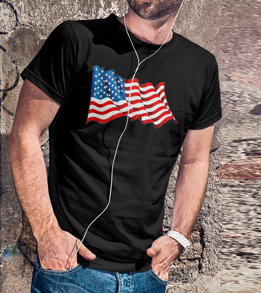 4th Of July Patriotic American Flag Waves T-Shirt