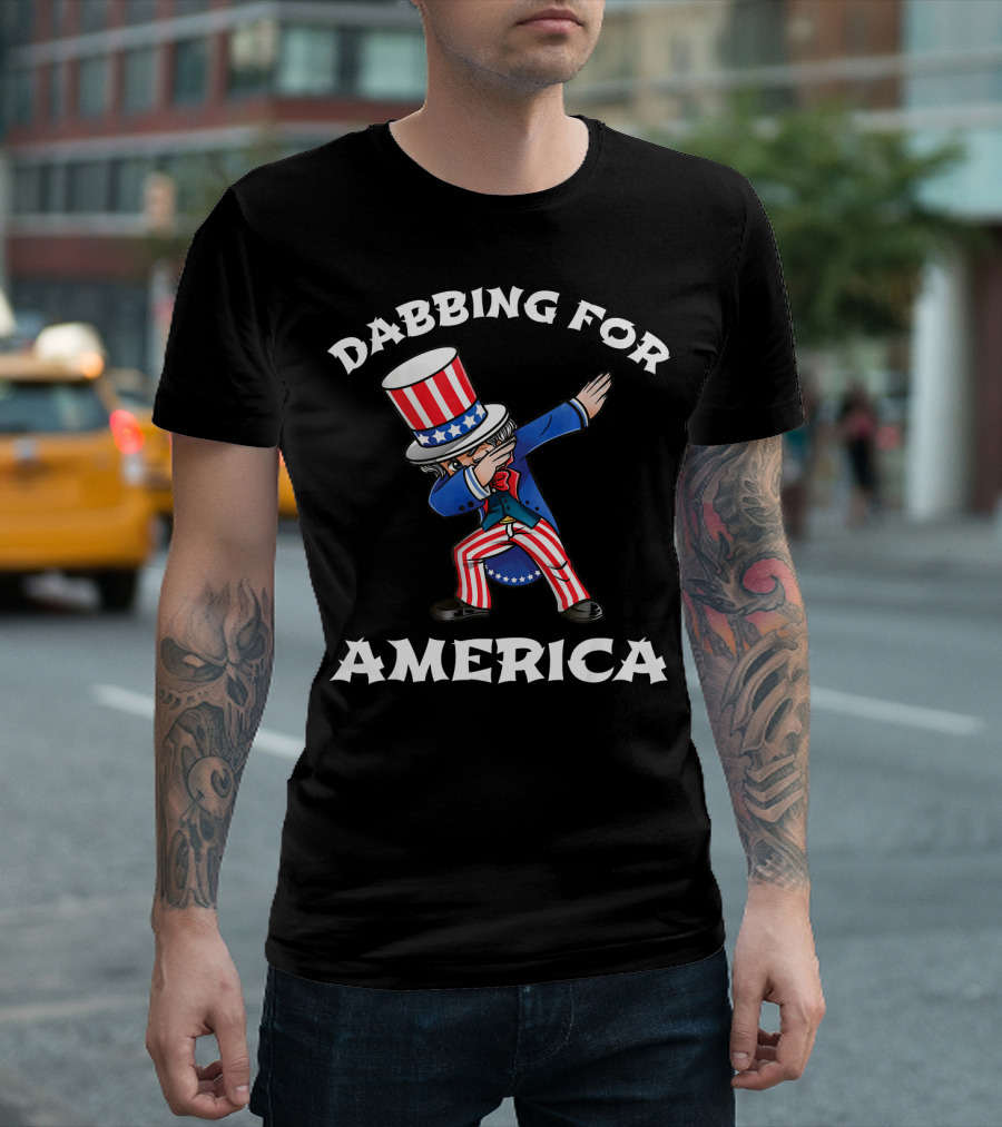 Dabbing For America 4th Of July Kids Uncle Sam T-Shirt