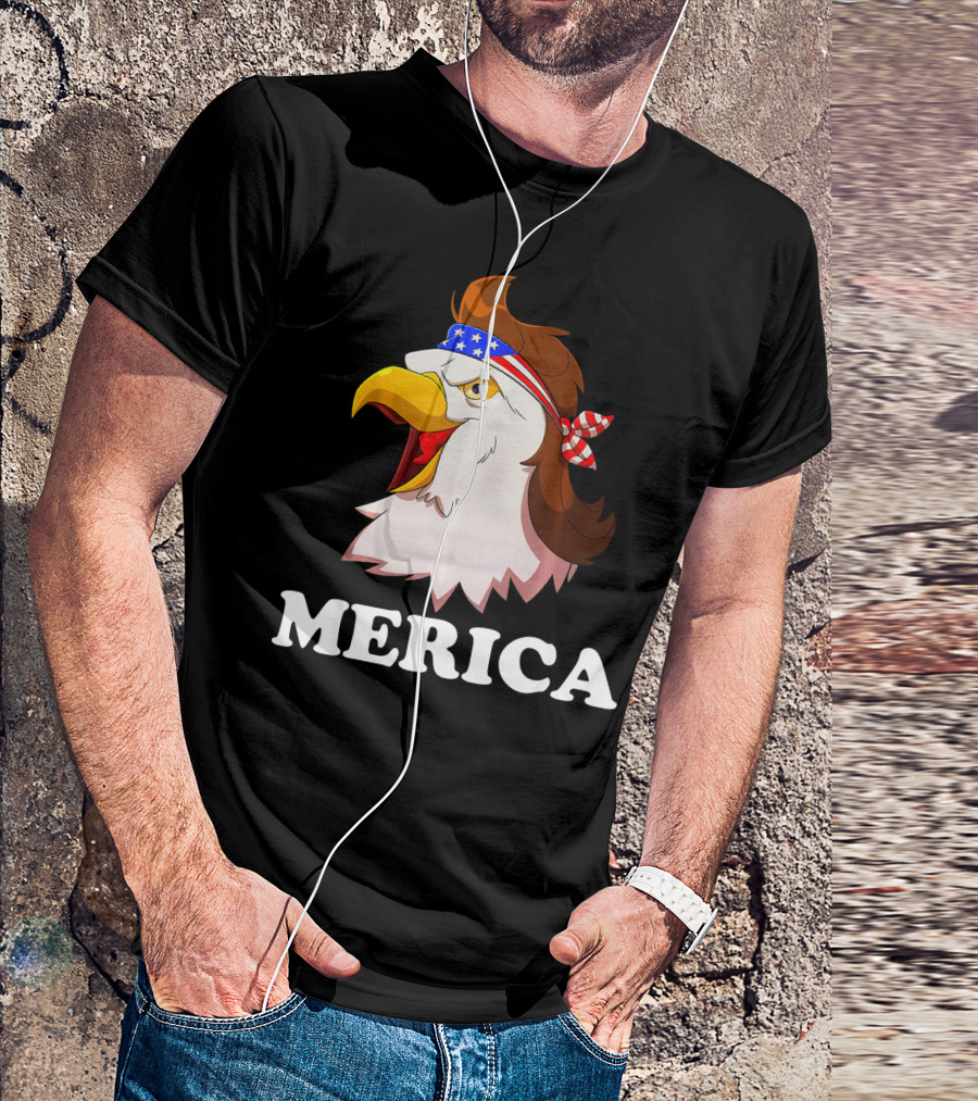 Bald Eagle Mullet Merica 4th Of July T-Shirt