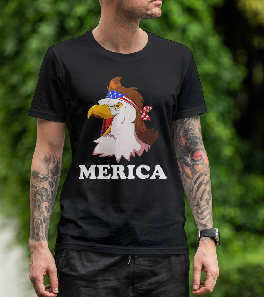 Bald Eagle Mullet Merica 4th Of July T-Shirt