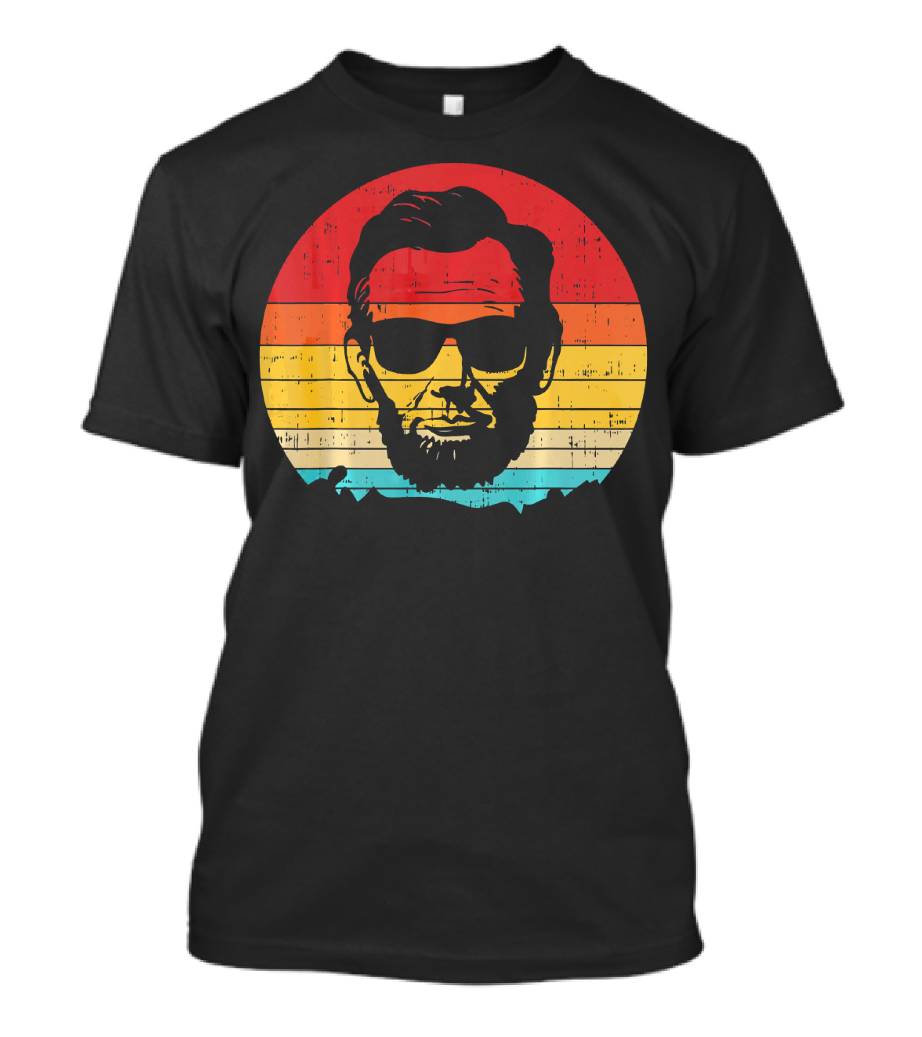 4th Of July Retro Sunset Lincoln With Sunglasses T-Shirt