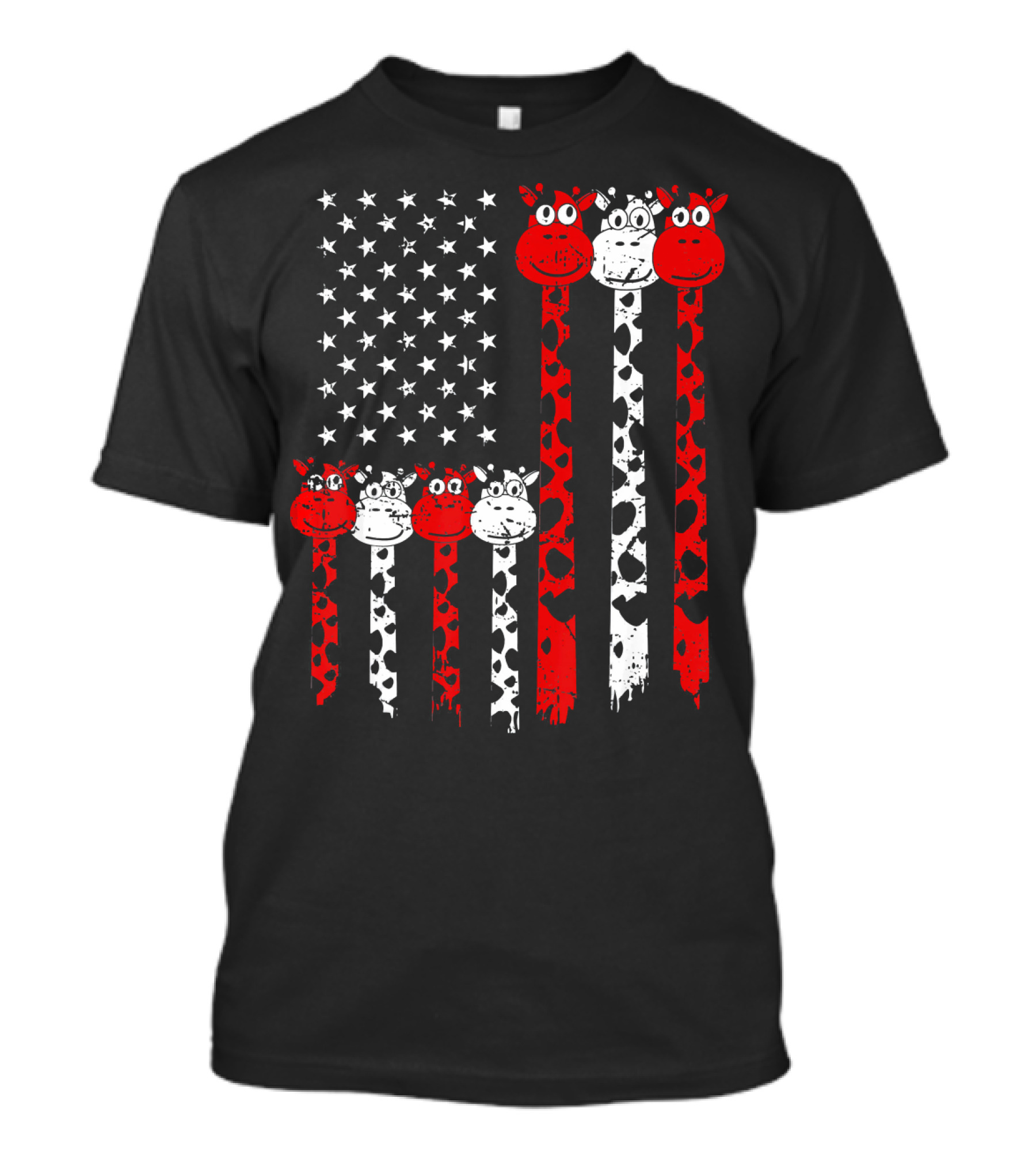 American Flag Giraffe 4th Of July Cute USA T-Shirt