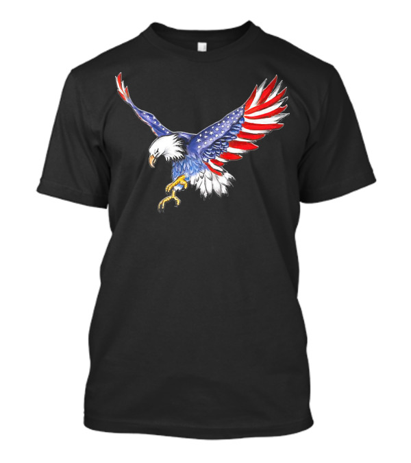 USA Flag Bald Eagle American Flag Wings T-Shirt