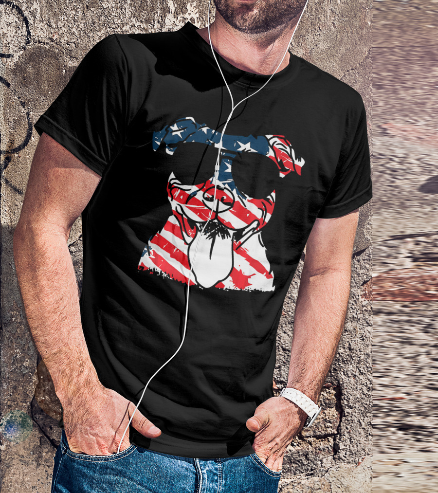 4th Of July Pitbull With American Flag Sunglasses And Stars Stripes T-Shirt