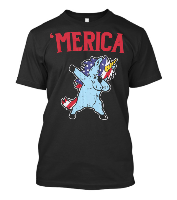 'Merica Unicorn Dabbing Americorn U T-Shirt