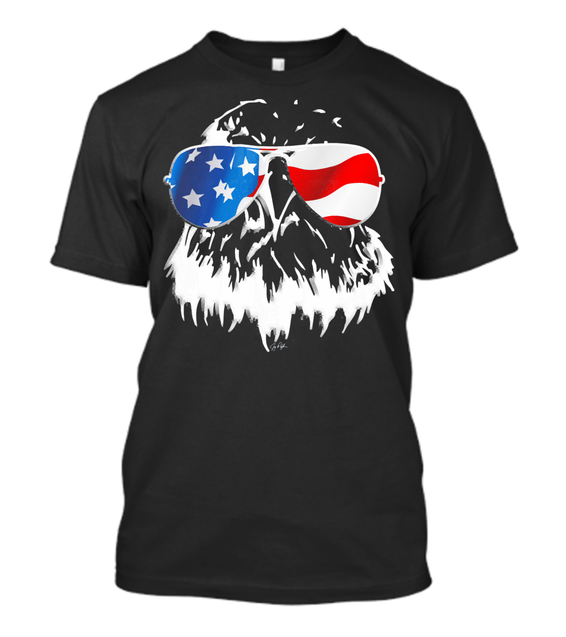 4th Of July Independence Day Eagle With American Flag Sunglasses T-Shirt