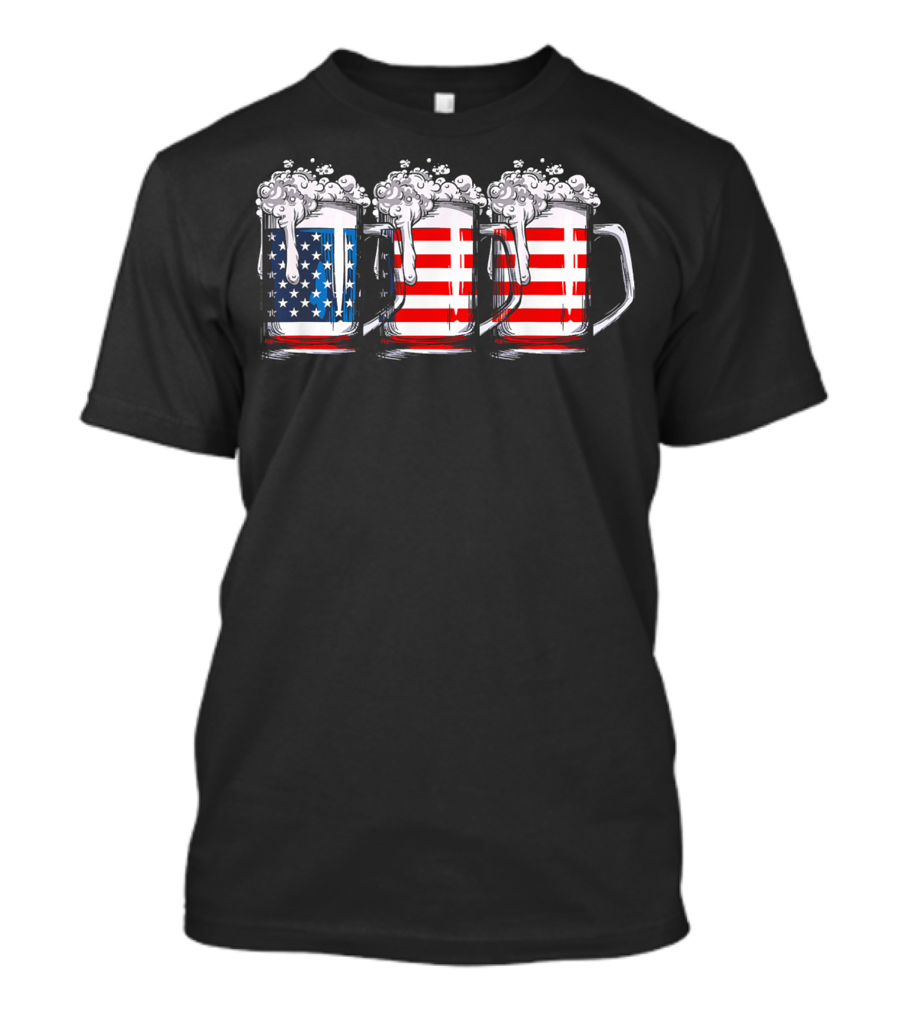 American Flag Beer Mugs 4th Of July T-Shirt