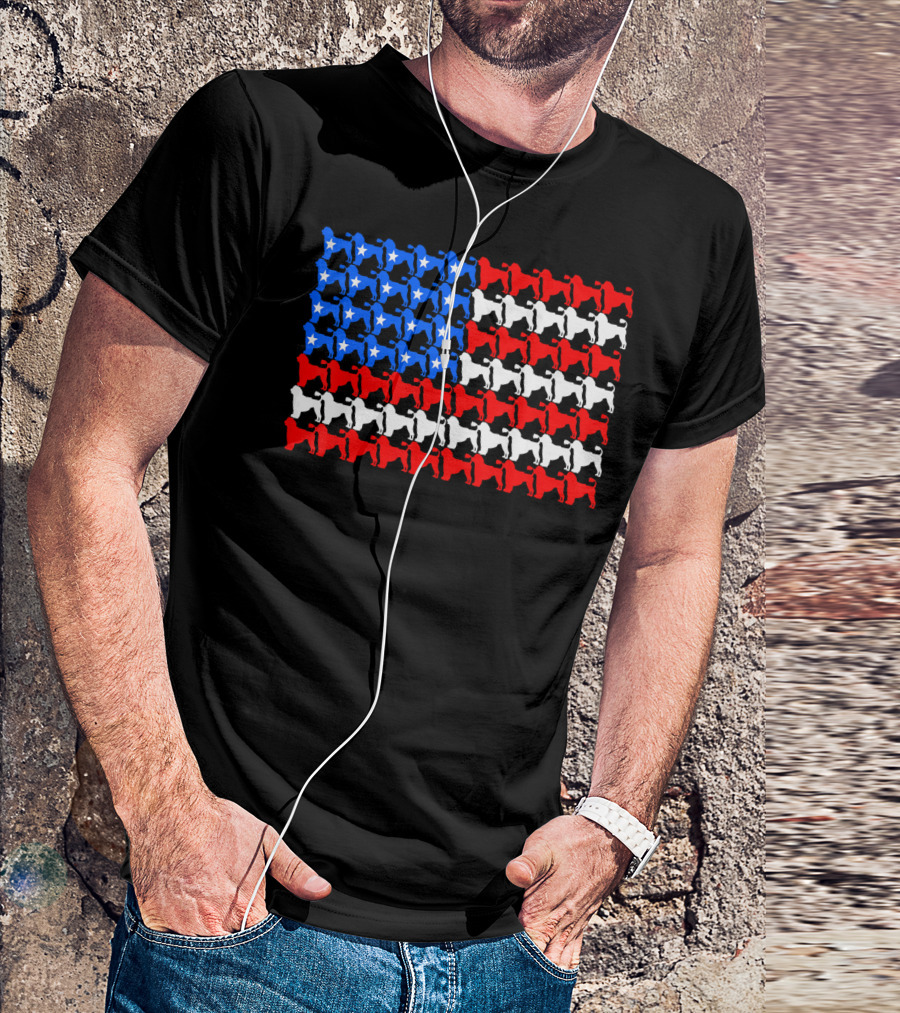 Portuguese Water Dog American Flag 4th Of July T-Shirt