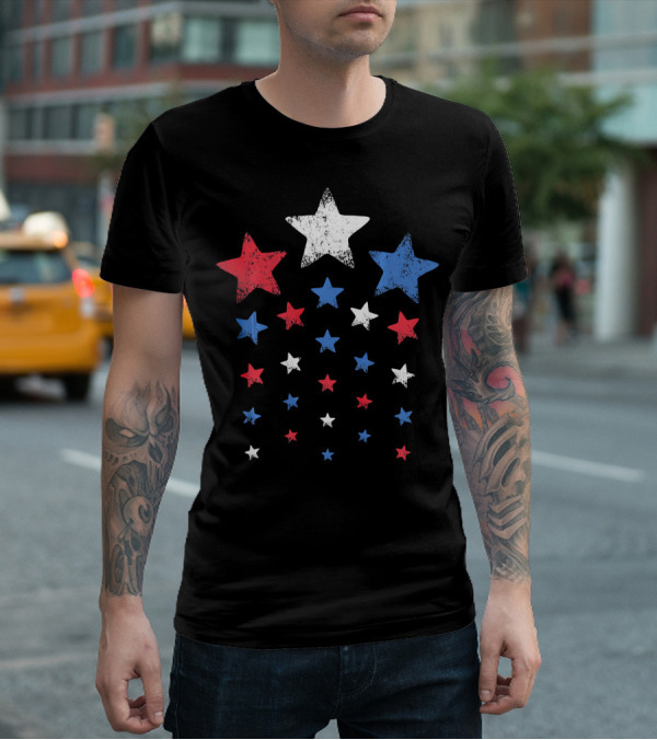 New Years Eve Patriotic Red White Blue Stars T-Shirt