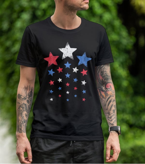 New Years Eve Patriotic Red White Blue Stars T-Shirt